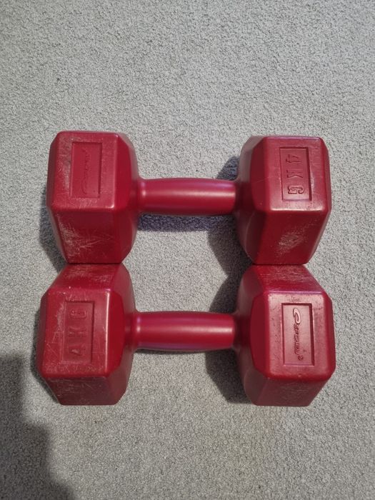 Hantle kompozytowe/pokryte winylem 2×4 kg – czerwone