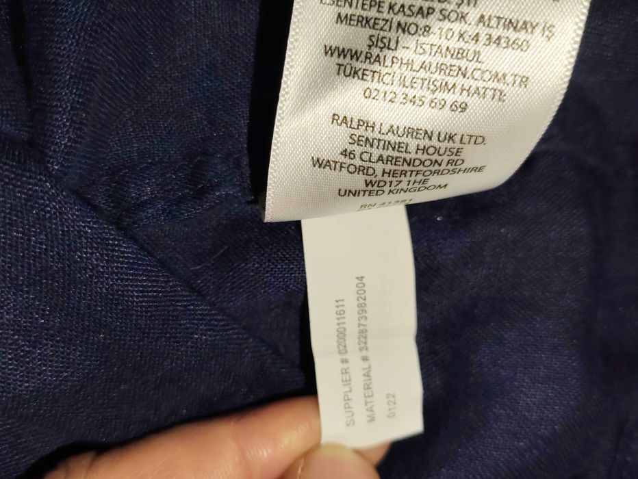 Синя сорочка з льону Polo Ralph Lauren на 7 років