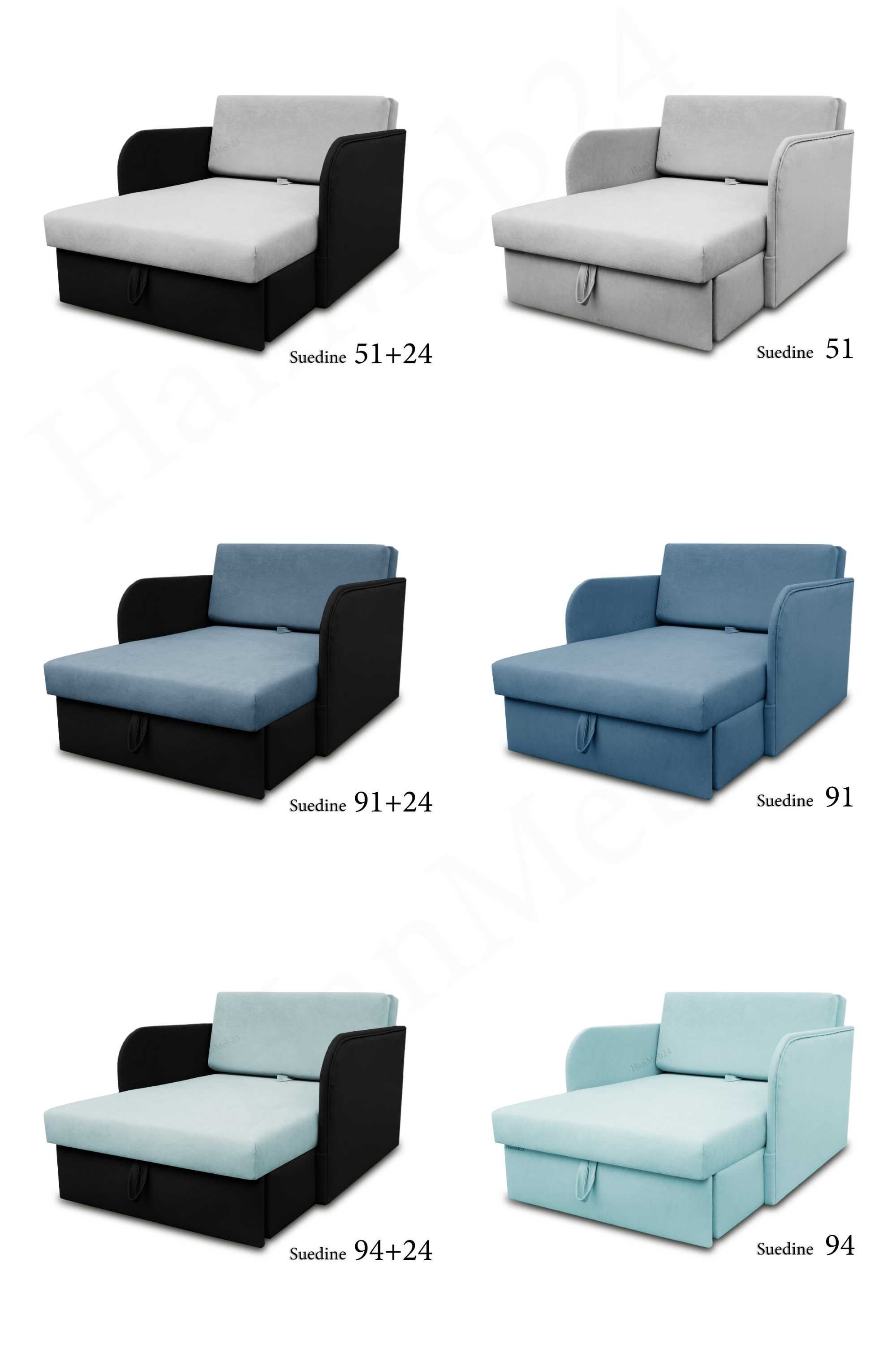 Fotel dziecięcy KUBUŚ – sofa / łóżko / tapczan rozkładany dla dziecka