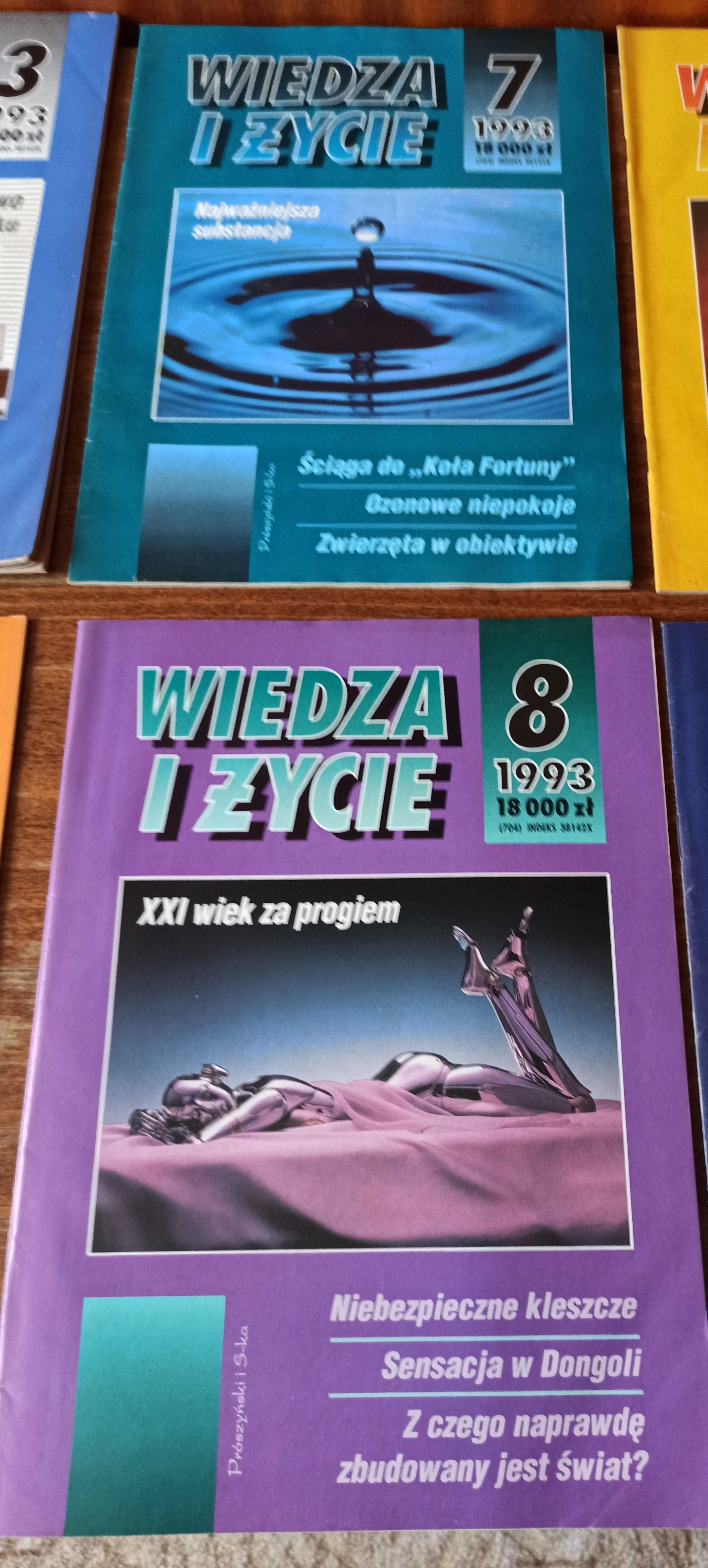 Wiedza i Życie miesięcznik z 1993 roku 9 zeszytów po 50 gr.