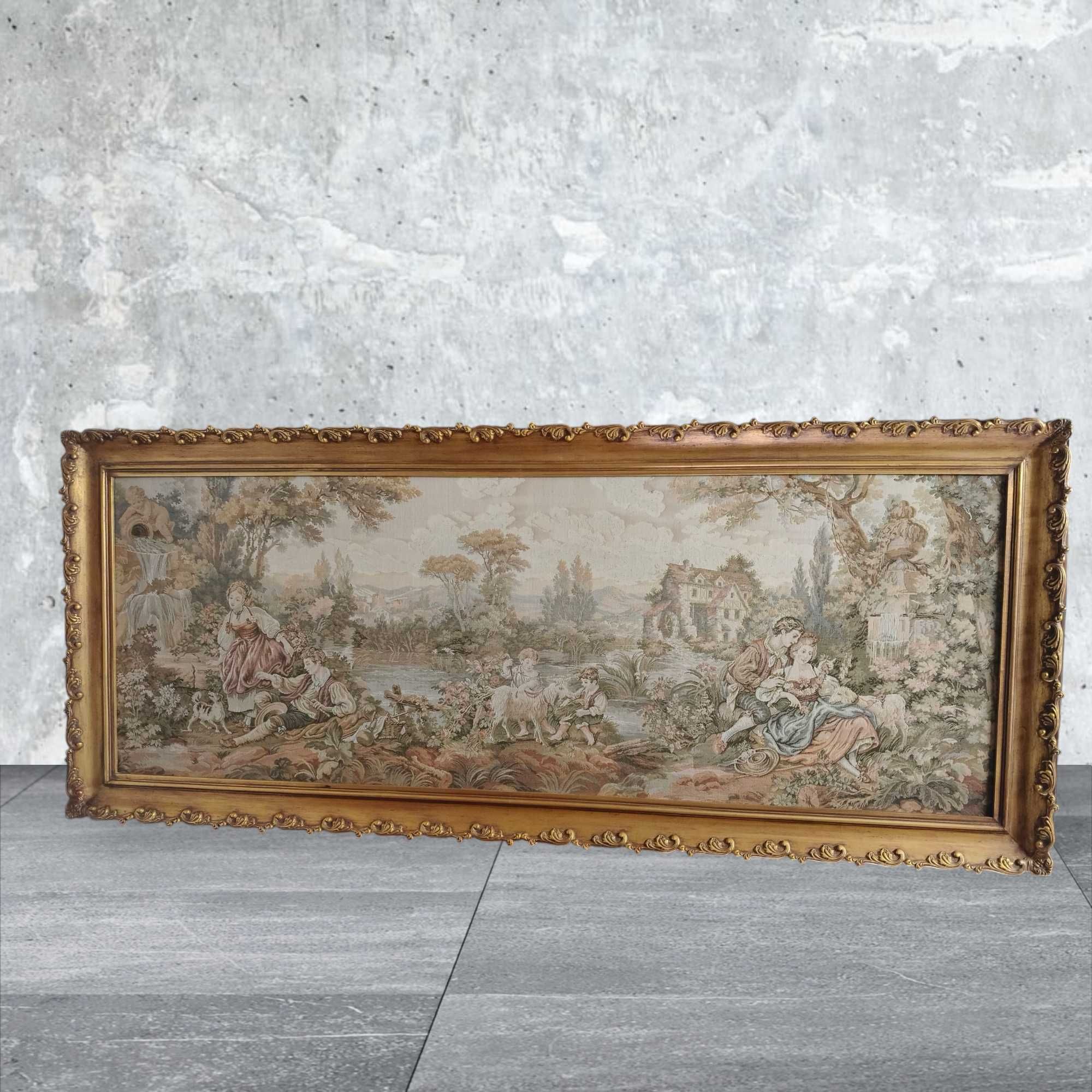 Grande quadro decorativo com tapeçaria gobelin