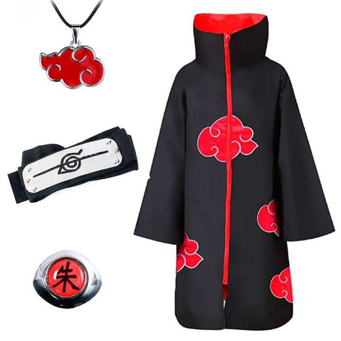 Карнавальный костюм Наруто: плащ, кольцо Итачи, повязка, кулон Акацуки