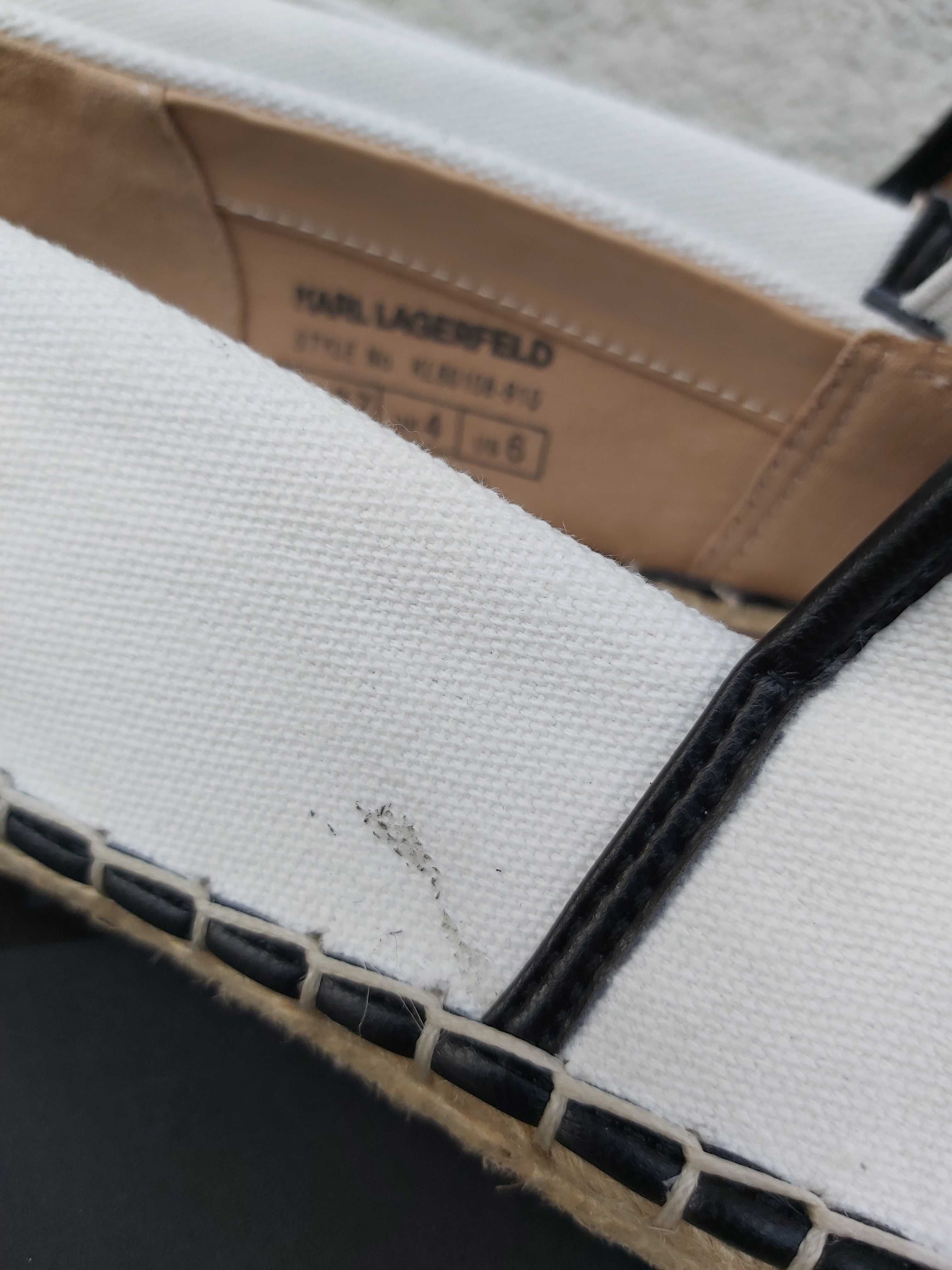 Nowe espadryle KARL LAGERFELD biale mokasyny trampki 37