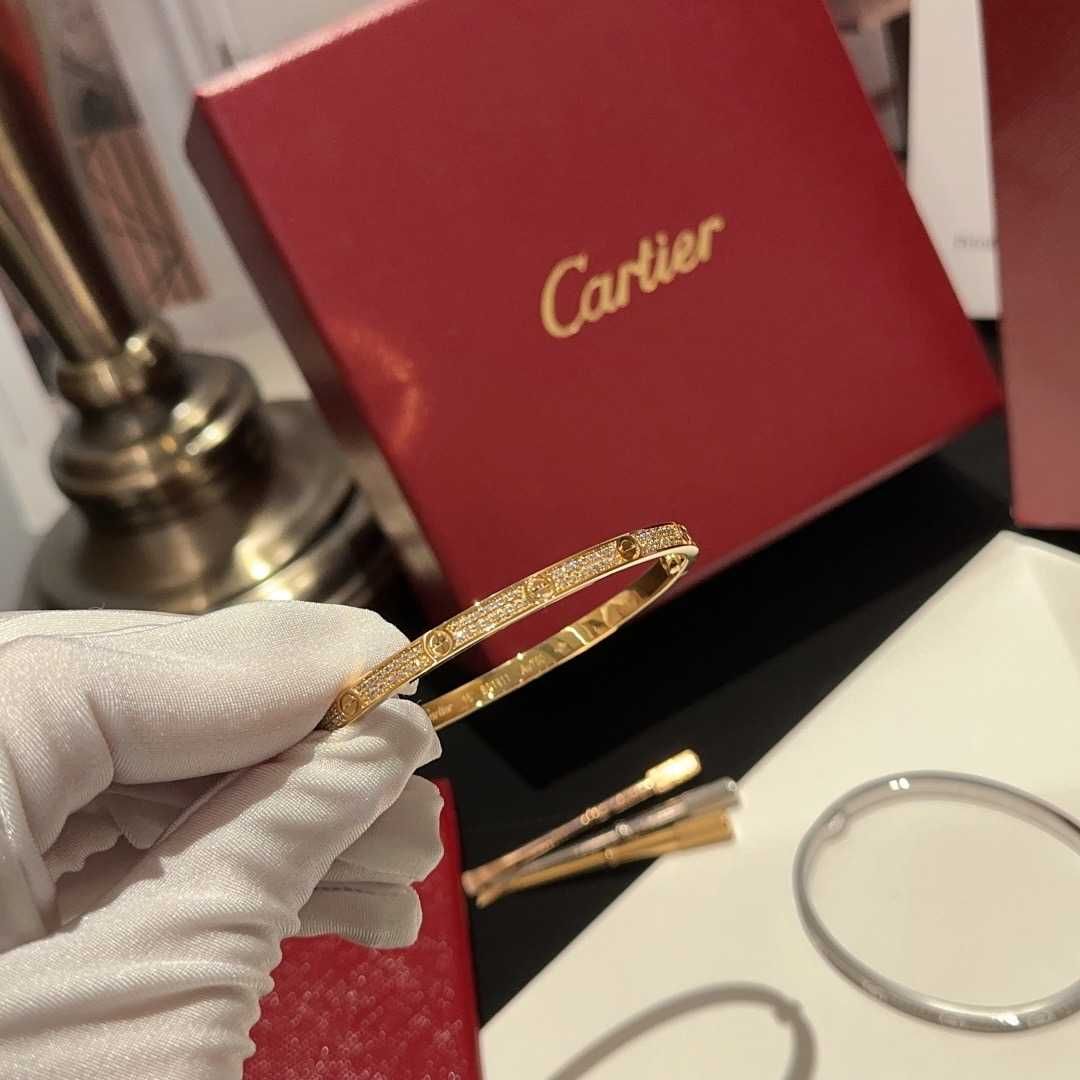 Браслет широкий/узкий|с бриллиантами — Cartier Love Paved/Diamond