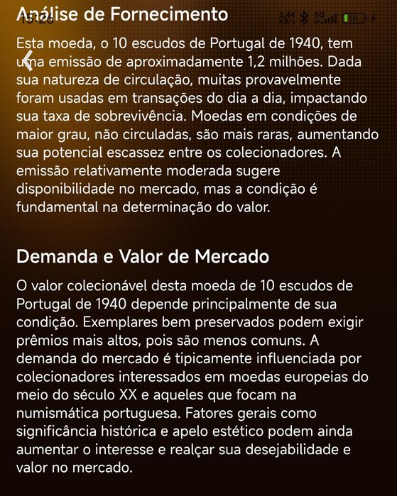 Moedas em Prata 1940