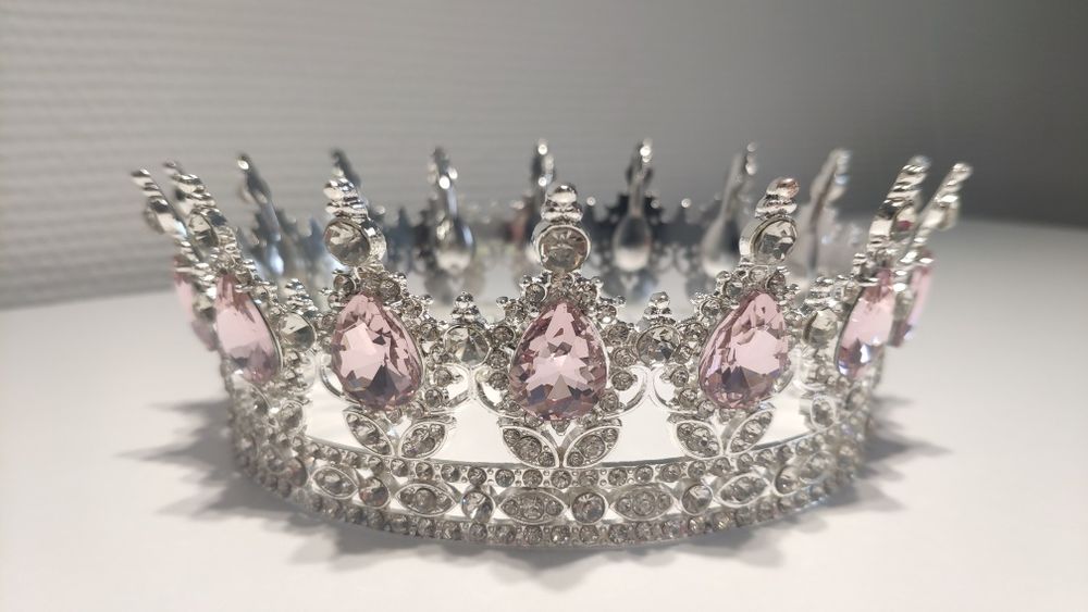 Корона на торт 12,5 см, глітер(харчові блистівки), топери