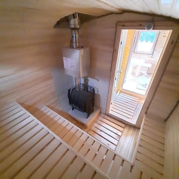 Квадро-баня 6 м, топка в парной печь стандарт, козырёк над входом,.