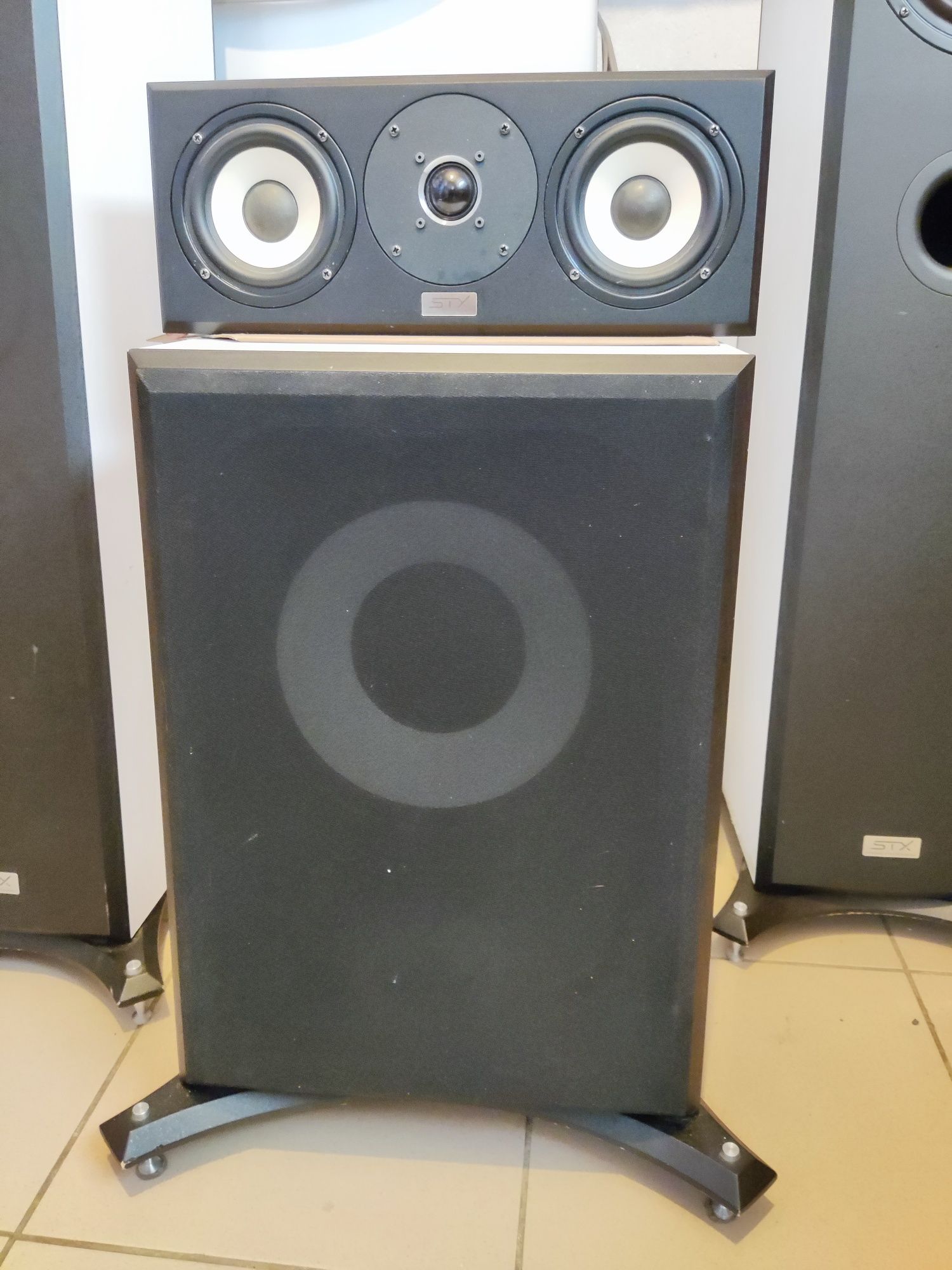 STX Electrino kolumny + subwoofer + centralny + yamaha amplituner