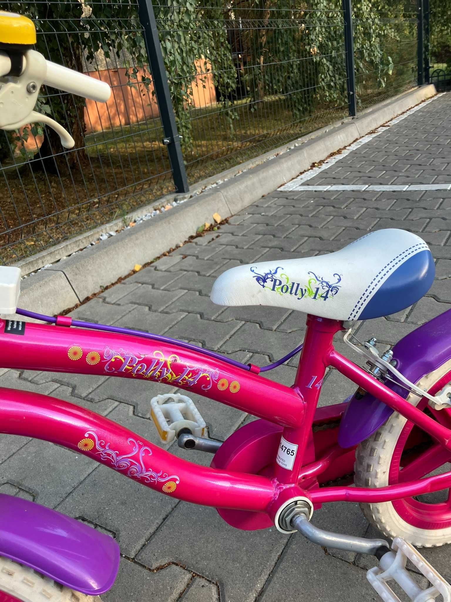 Rower dziecięcy 14 cali, dodatkowe kółka, kask gratis!