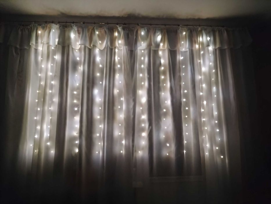 Гірлянда штора 2x1.5 метри, 150LED, "краплі" від USB, кольори в ассорт