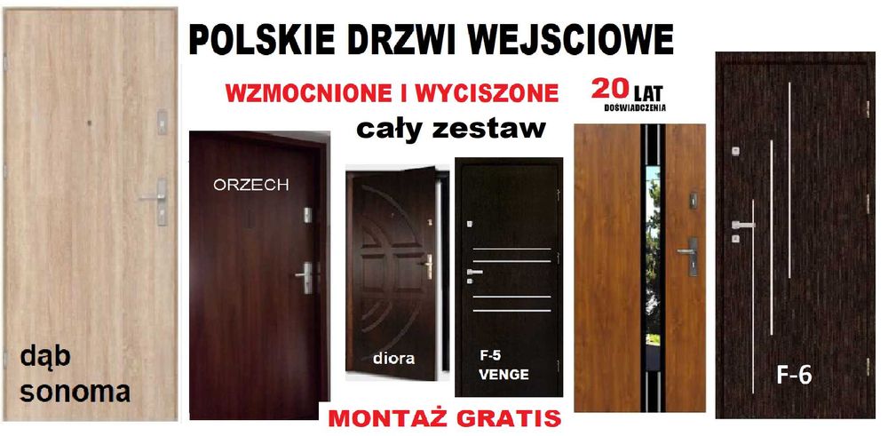 DRZWI z montażem zewnętrzne WEJŚCIOWE DO MIESZKANIA -wewnątrzklatkowe