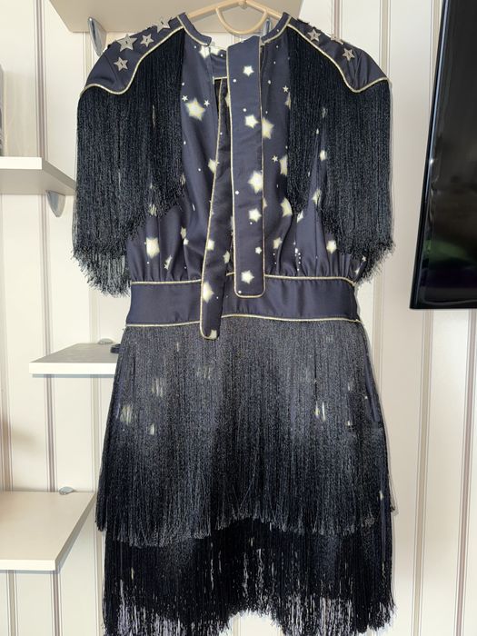 Вечірня сукня в зірках і бахромою Elisabetta Franchi