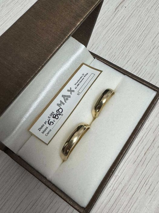 NOWE Złote obrączki ślubne próba 585 szerokość 4 mm. 5,85 gram