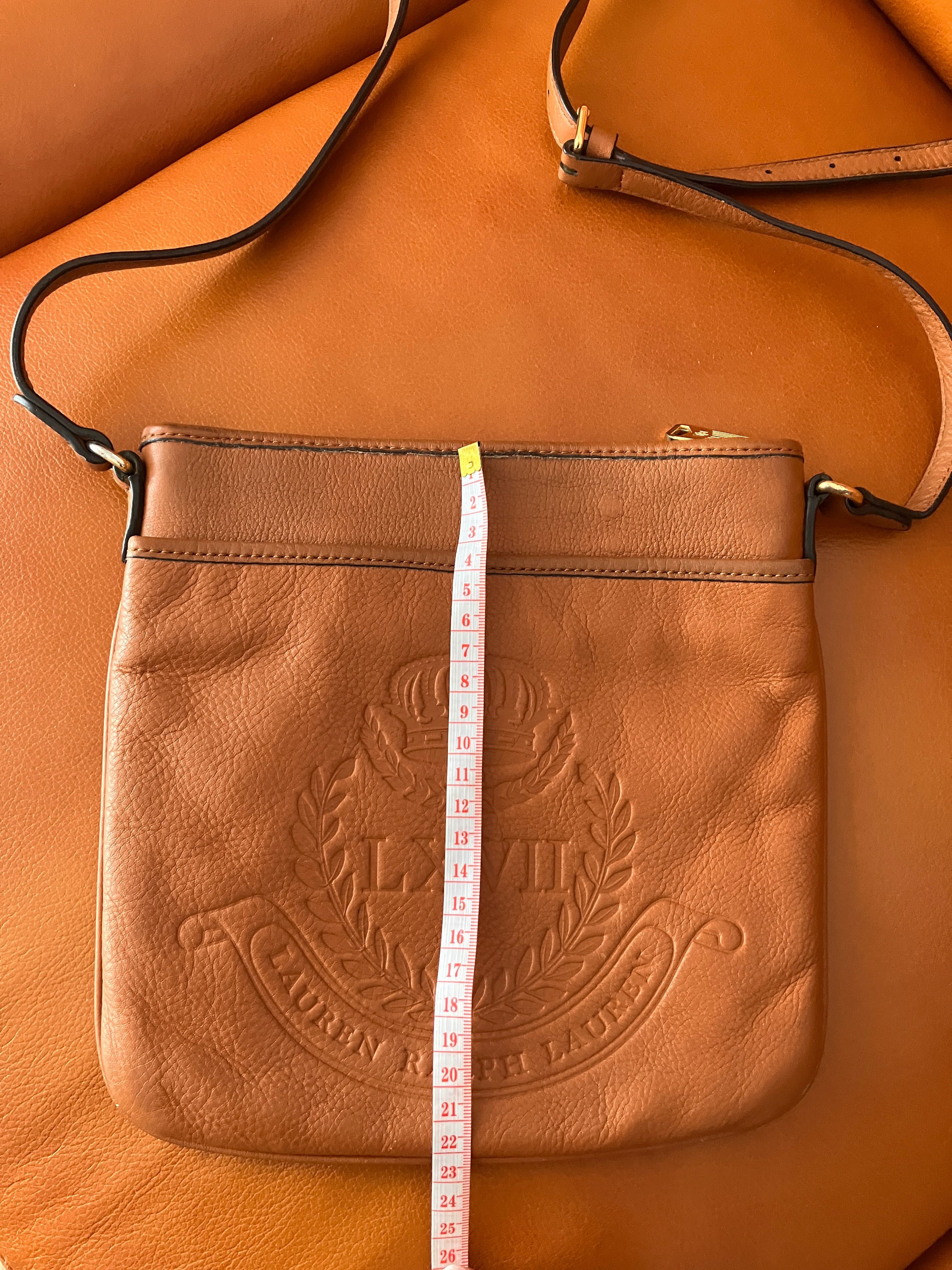 Ralph Lauren torebka listonoszka brąz rudy skóra naturalna
