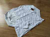 Biała bawełniana bluzka z długim rękawem, Zara, 140, super stan