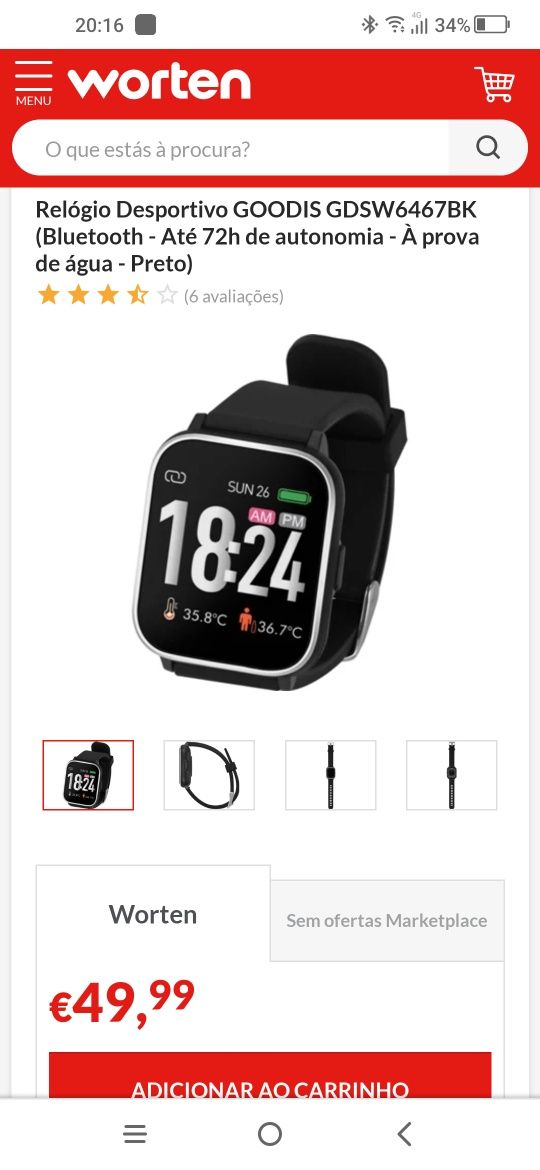 Smartwatch medição temperatura corporal