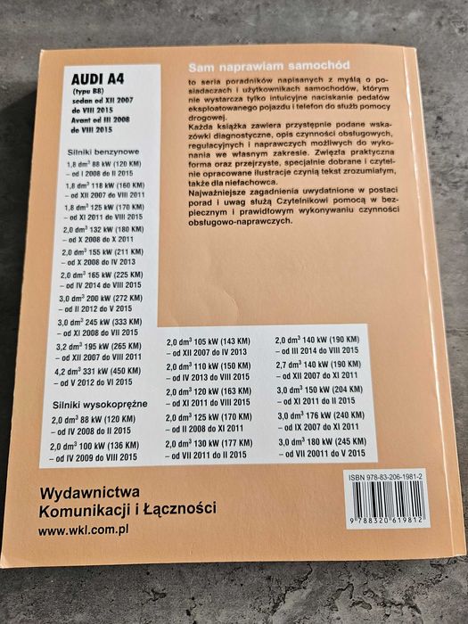 książka H.R. Etzold - Audi A4 Sam naprawiam samochód