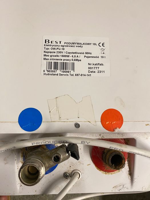 Elektryczny ogrzewacz wody podumywalkowy