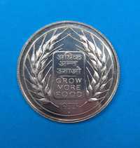 Indie 10 rupii rok 1973, ONZ FAO, bdb stan, srebro 0,500