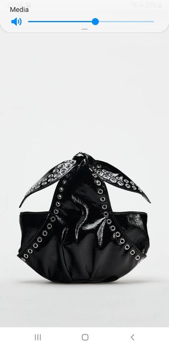 Torebka Zara mini torebeczka łańcuszek kolekcja damska czarna nity tkm