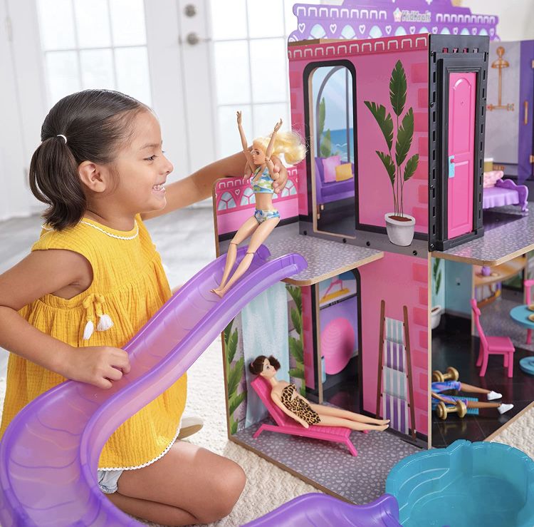 KidKraft Wooden Hotel Waterslide Dollhouse.Льльковий готель 20276