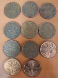 Moedas de 1 Escudo, série completa 1969/1979.