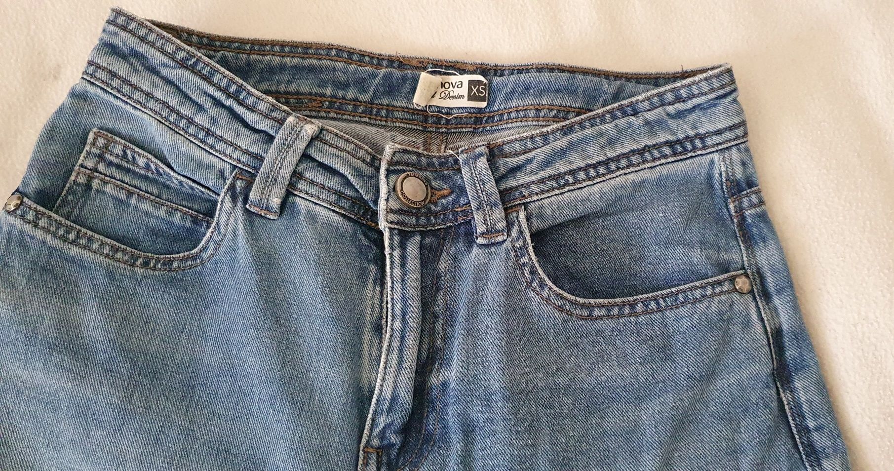 Jeansy spodnie mom jeans high waist, rozmiar xs