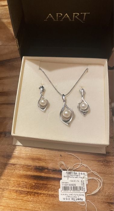 Komplet biżuterii Apart srebro perły