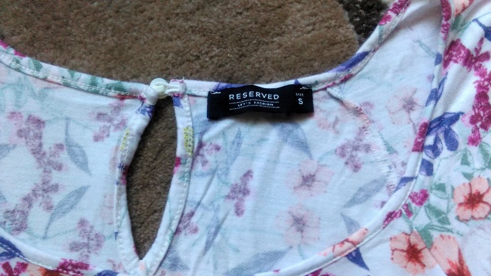 Bluzka kwiaty Reserved bluzeczka falbanka 36 S