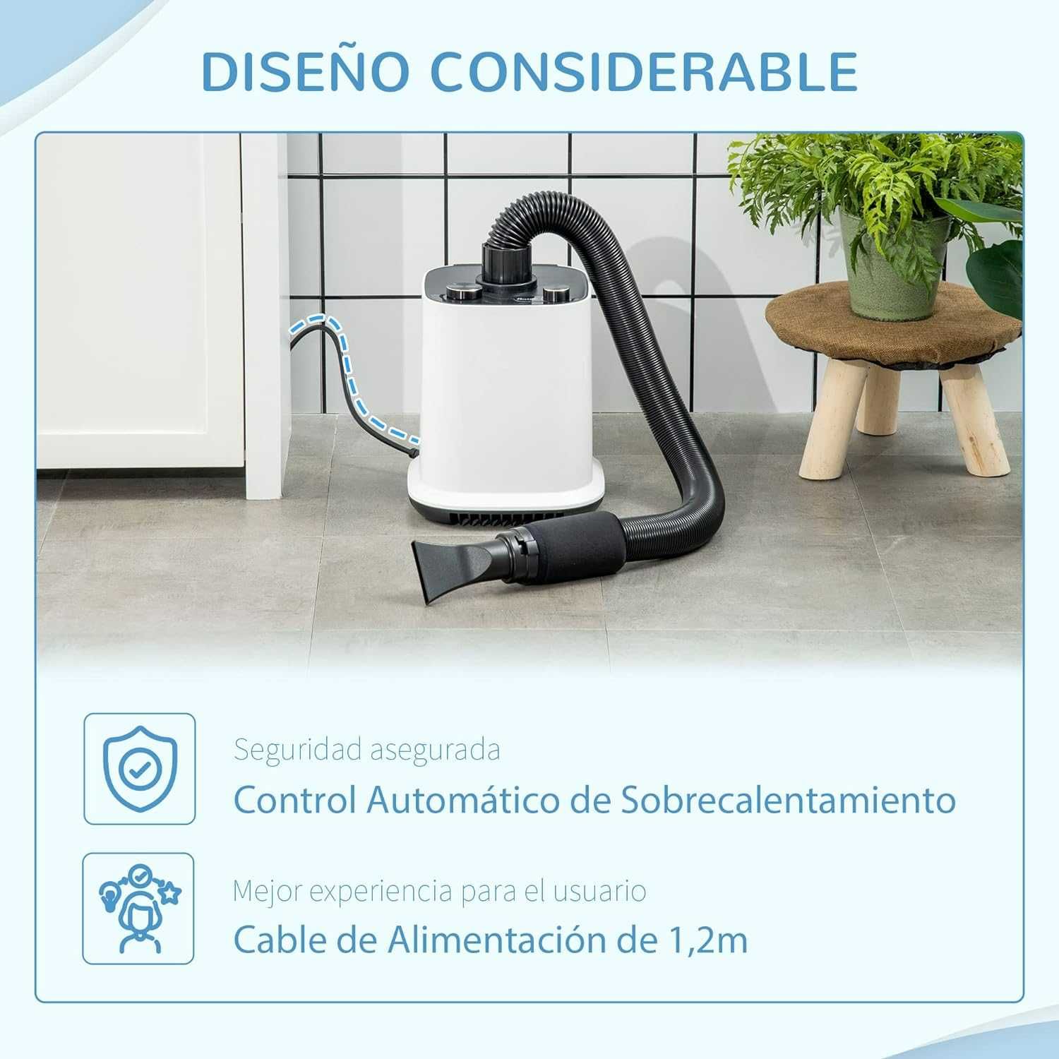 Secador de cabelo para cães 2000 W com ventilador profissional