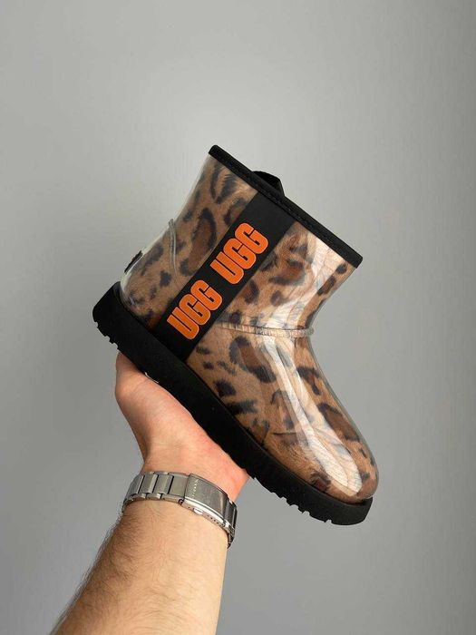 Женские сапоги UGG Classic Clear Mini Boot Leopard 36-41 Натур Овчина!