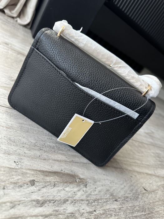 Nowa mała torebka na łańcuszku Michael kors claire czarna skórzana