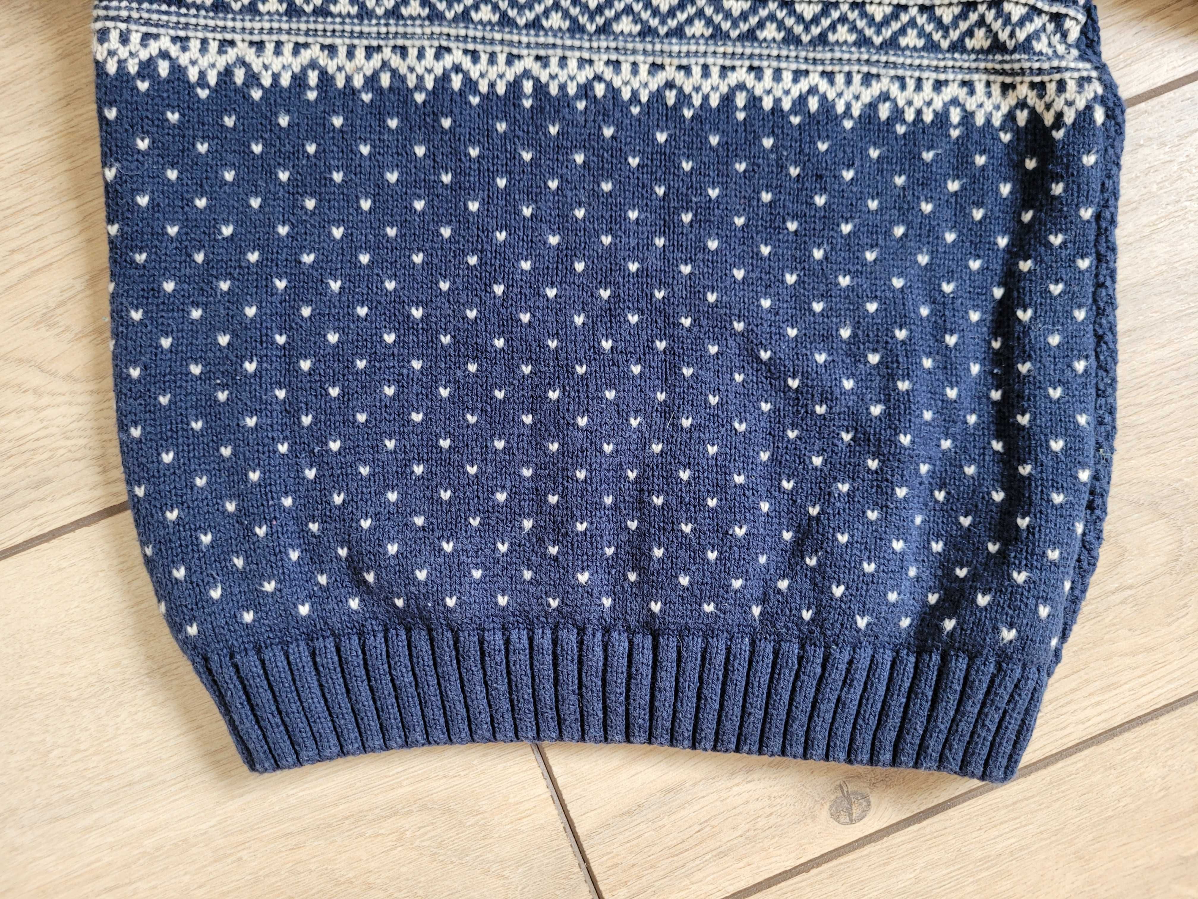 Ciepły sweter chłopięcy 86 12-18 bawełna niemowlęcy wizytowy wzór