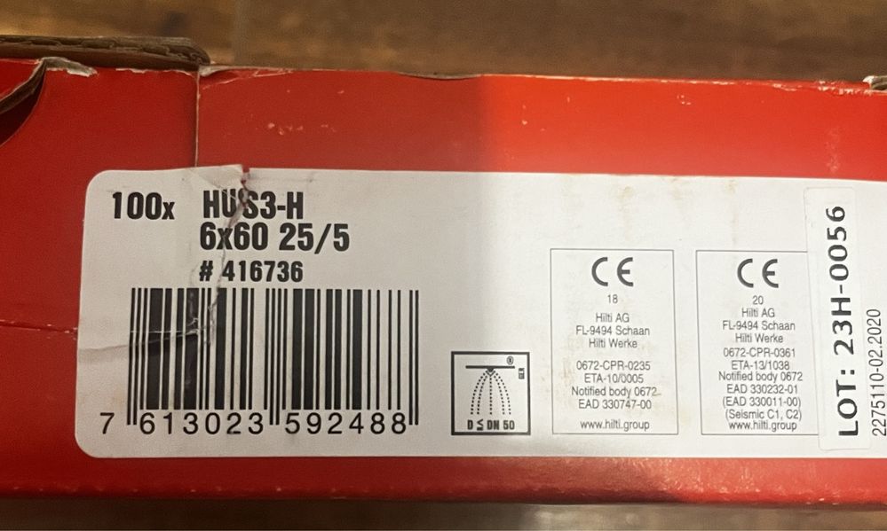 Kotwy Hilti HUS3-H 6x60 25/5