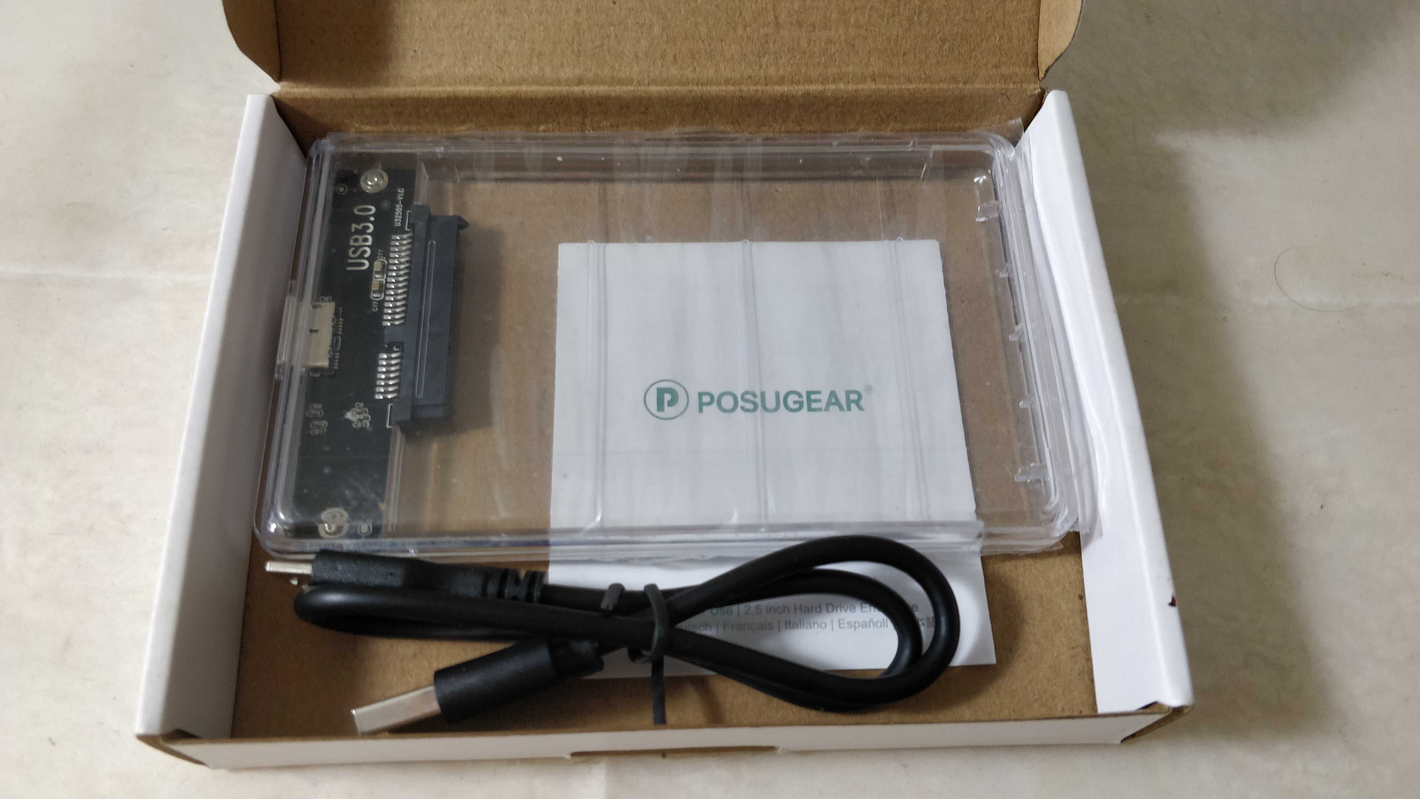 POSUGEAR Caixa Externa p/Disco Duro 2.5" USB 3.0 [Transparente]