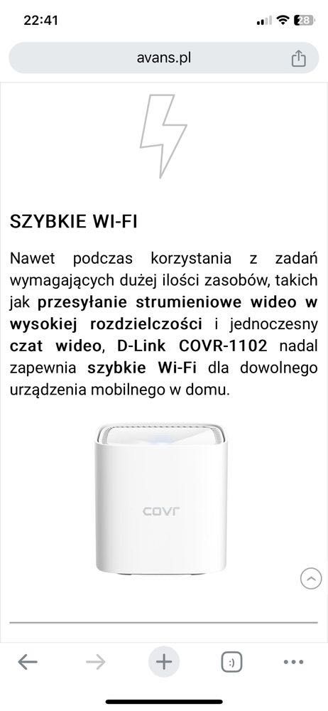 Mesh D-Link COVR AC1200 Wi-Fi 1102 bezprzewodowy router