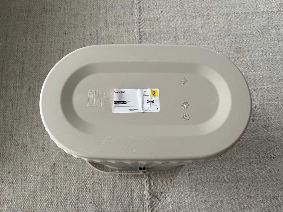 Ikea DAMMÄNG Kosz, pojemnik z pokrywką, szarobeżowy, 26 l