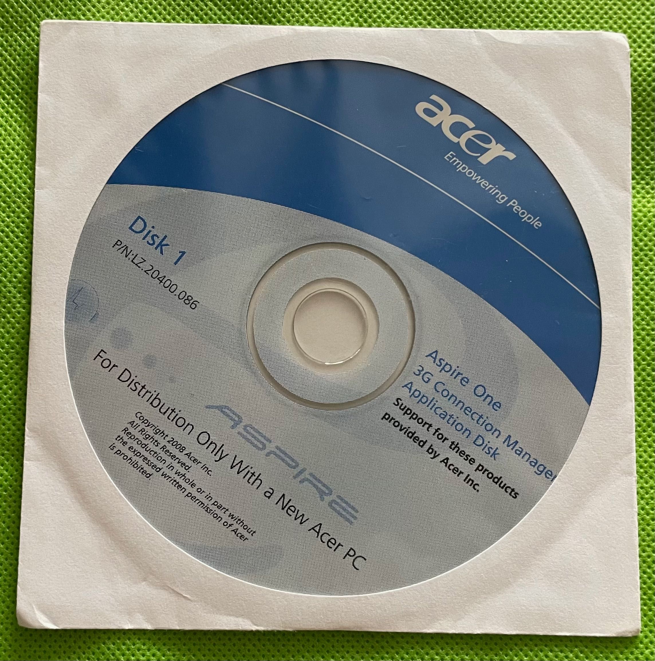 CD з Acer Aspire One 3G Connection Manager, 2008