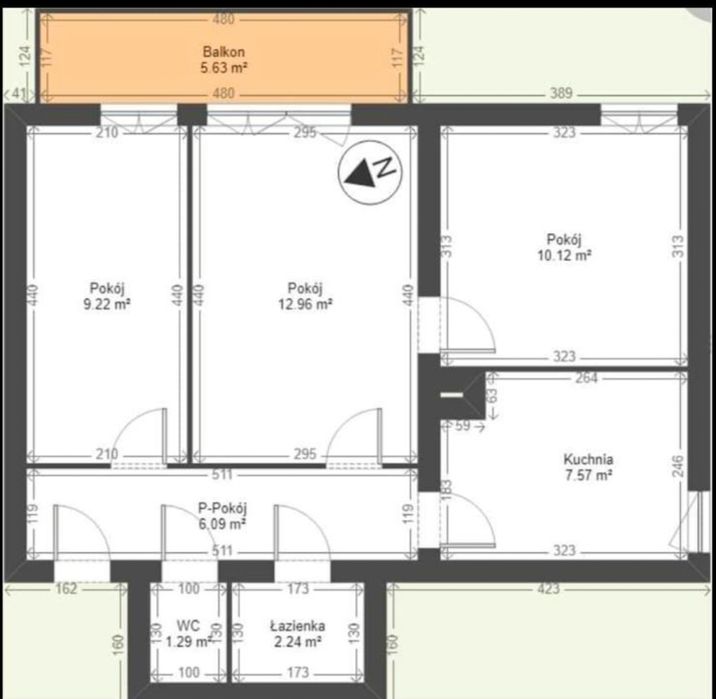 3 pokoje,I piętro,ul.J.Kustronia