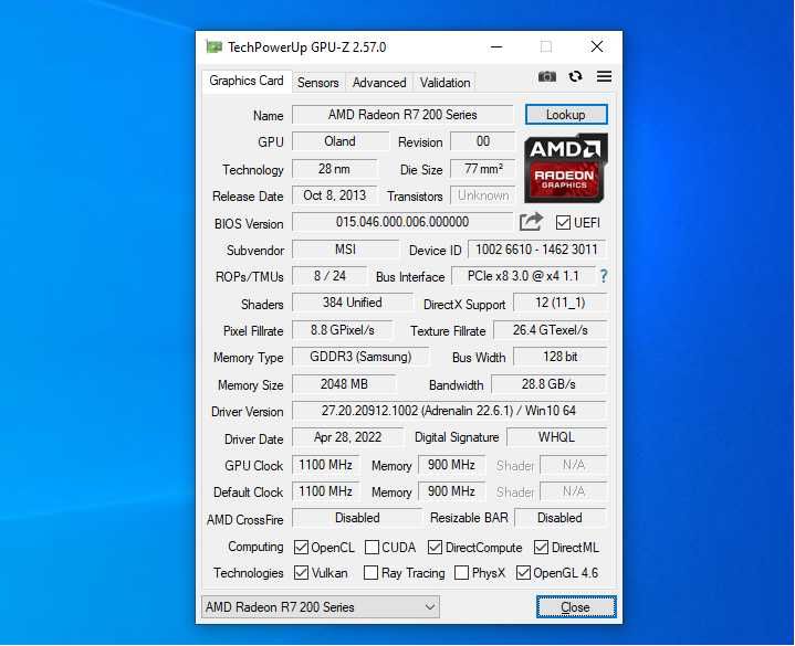 AMD Radeon R7 250 2gb