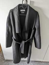 Reserved płaszcz szlafrok czarny wełna 50% S 36 M 38