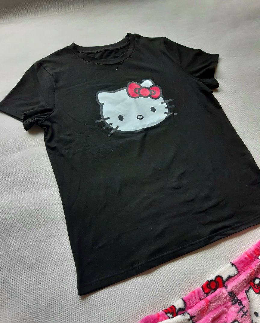 Komplet Spodenki + Koszulka T-shirt Hello Kitty rozmiar L Nowe
