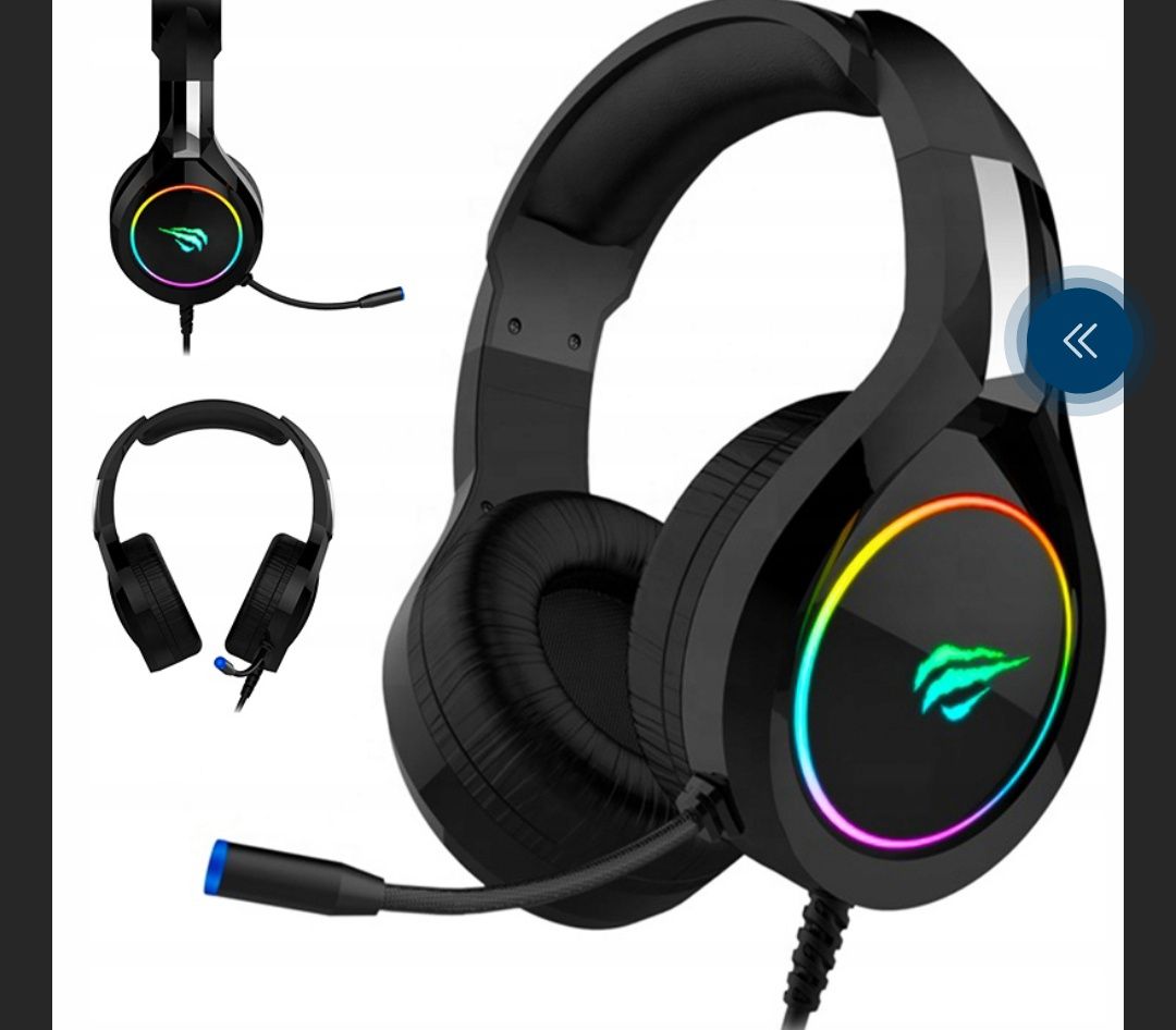Słuchawki Gemingowe z Mikrofonem RGB dla graczy LED PC