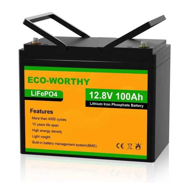 Батарея акумуляторна Eco-Worthy LiFePO4 12V 100Ah (1280Wh)
