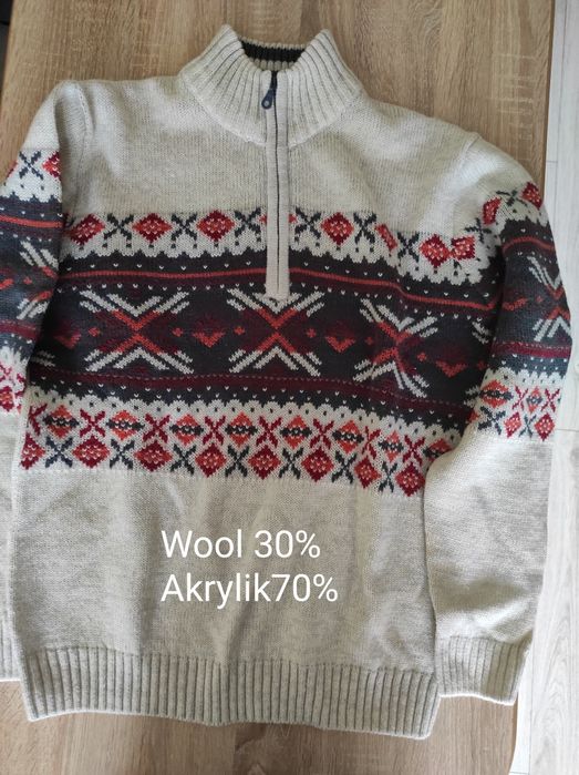 Sweter męski wzór norweski rozm L