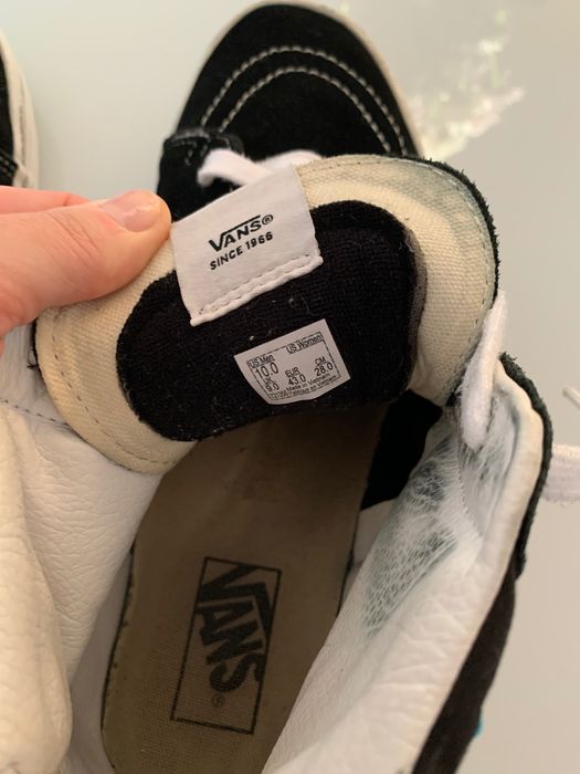 Czarne skórzane Vansy męskie sneakersy wysokie
