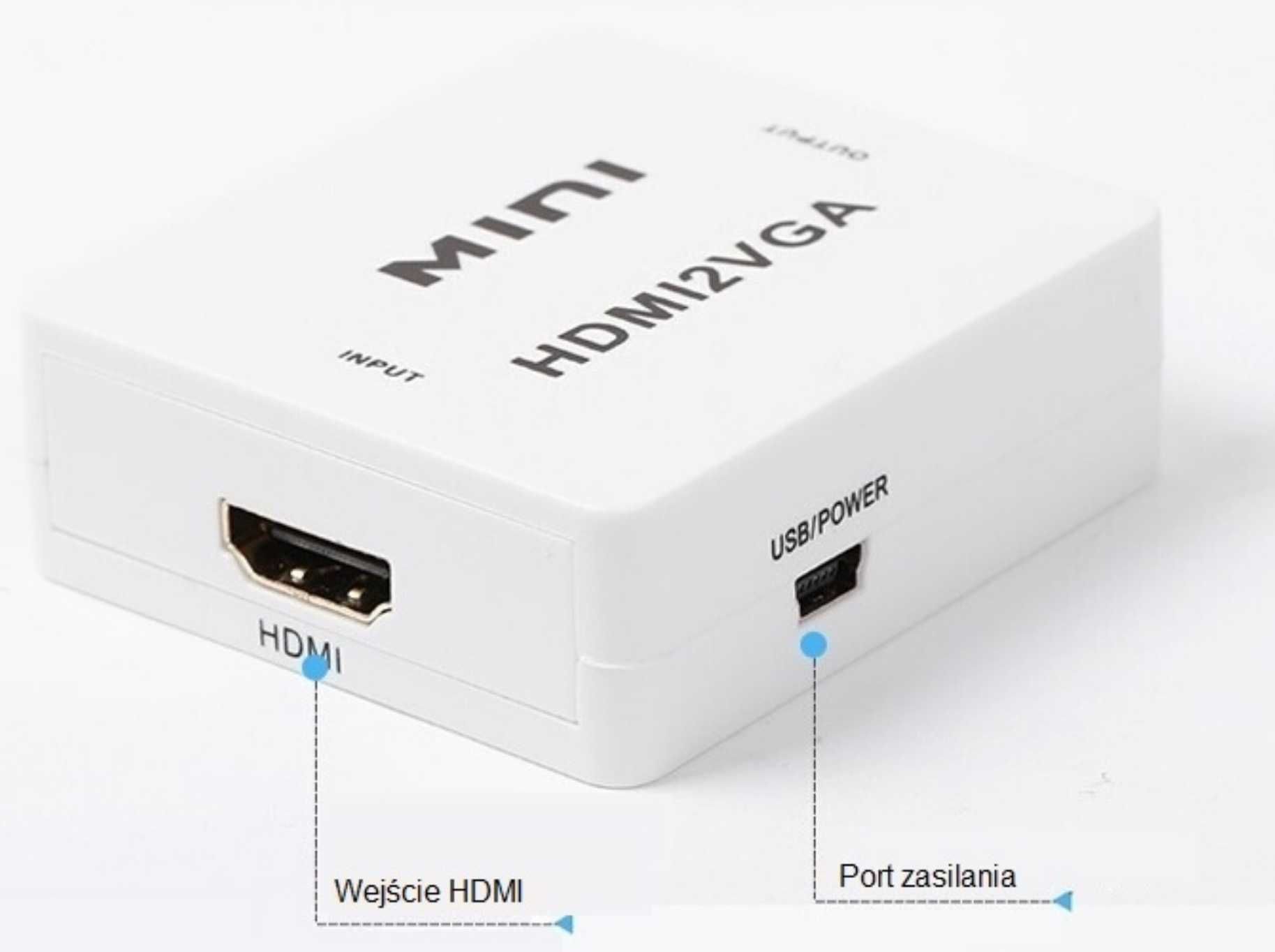 Konwerter HDMI na VGA + audio