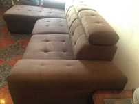 Sofá Chaise-Longue em Tecido Castanho - Como Novo!