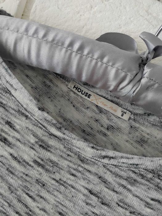 Bluza  bluzka z koronką House szara melanżowa