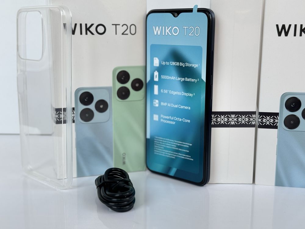 Мобільний телефон Смартфон WIKO T20 Андроїд 13 4/128 ГБ Чорний